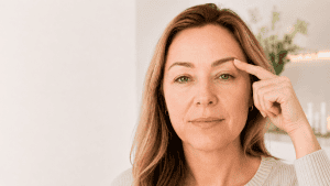 Zware oogleden bij mevrouw